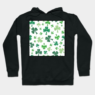 St. Patricks day Shamrock Tumble on white Hoodie